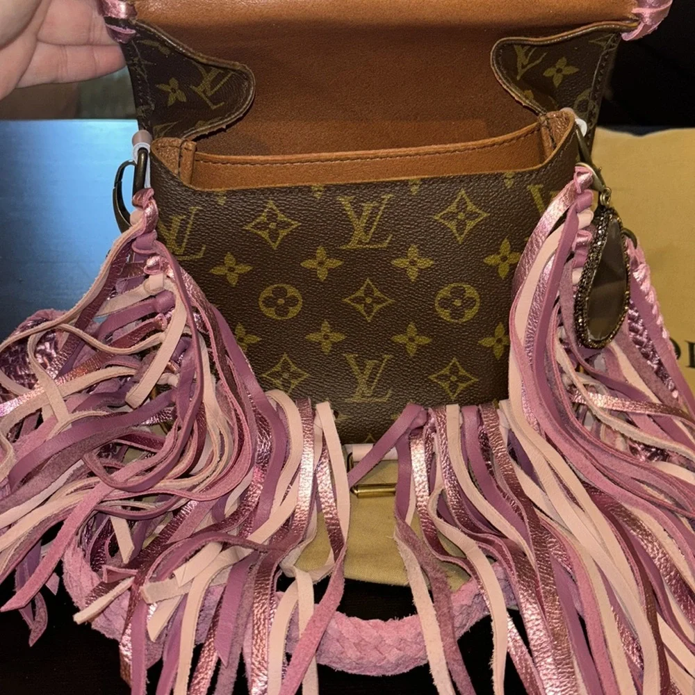 SOLD Vintage Boho Gorgeous Recycled LV Bag - Picture 5 of 11